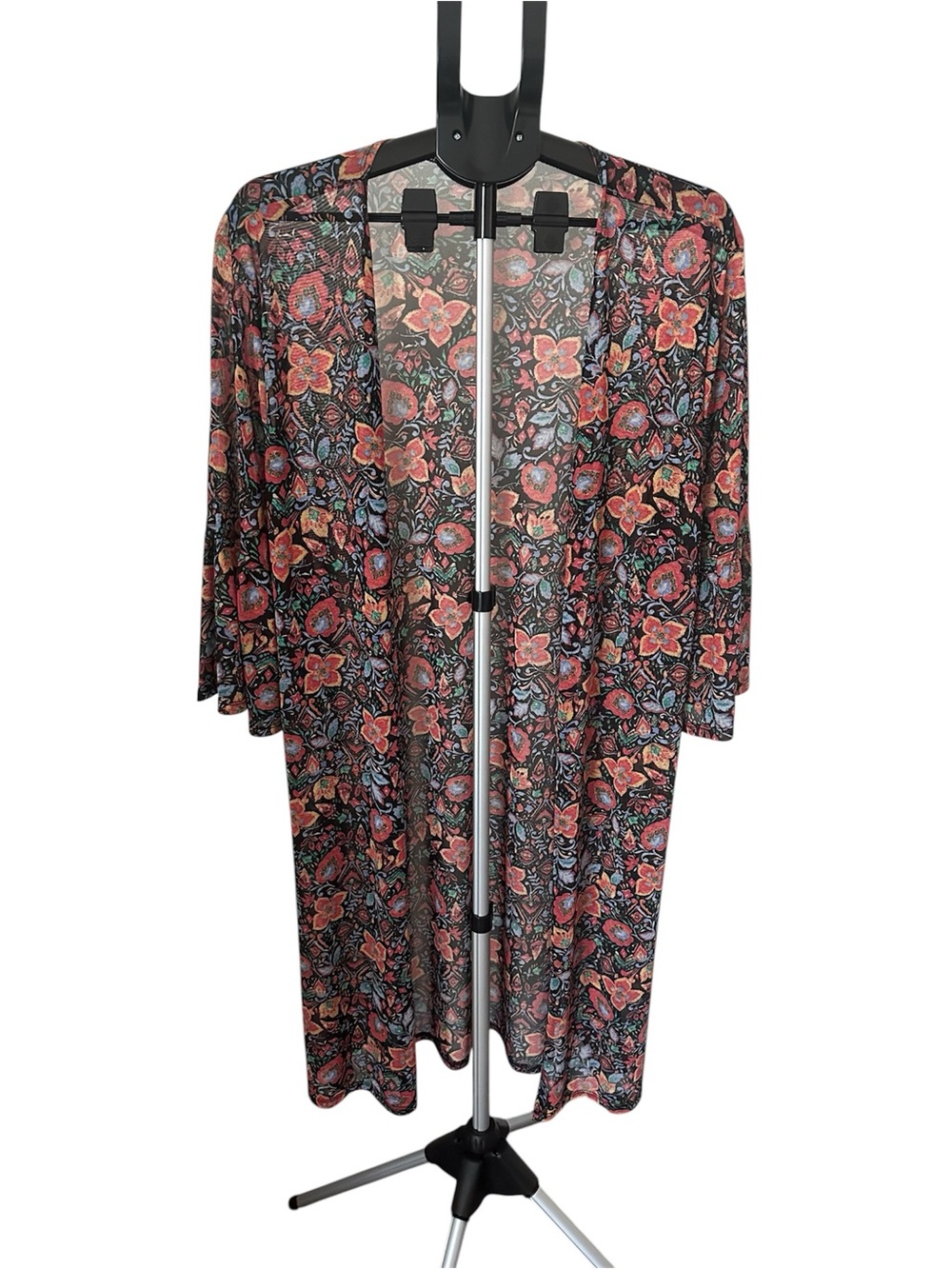 Joie de Vivre Lightweight Floral Duster Kimono Women's 2X Boho Sheer Festival